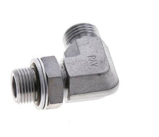 Raccord coudé 90° en acier zingué UN 11/16''-16 x G 3/8'' mâle ORFS 400 Bar - Hydraulique