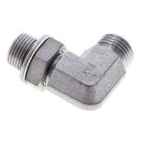 Raccord coudé 90° en acier zingué UN 11/16''-16 x G 3/8'' mâle ORFS 400 Bar - Hydraulique