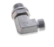 Raccord coudé 90° en acier zingué UN 11/16''-16 x G 3/8'' mâle ORFS 400 Bar - Hydraulique