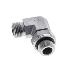 Raccord coudé 90° en acier zingué UN 11/16''-16 x G 3/8'' mâle ORFS 400 Bar - Hydraulique
