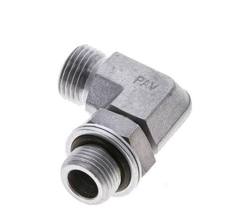 Raccord coudé 90° en acier zingué UN 11/16''-16 x G 3/8'' mâle ORFS 400 Bar - Hydraulique
