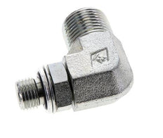 Raccord coudé 90° en acier zingué UN 13/16''-16 x G 1/4'' mâle ORFS 400 Bar - Hydraulique