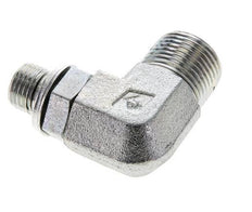 Raccord coudé 90° en acier zingué UN 13/16''-16 x G 1/4'' mâle ORFS 400 Bar - Hydraulique