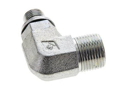 Raccord coudé 90° en acier zingué UN 13/16''-16 x G 1/4'' mâle ORFS 400 Bar - Hydraulique