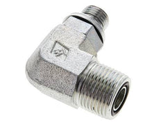 Raccord coudé 90° en acier zingué UN 13/16''-16 x G 1/4'' mâle ORFS 400 Bar - Hydraulique