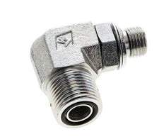 Raccord coudé 90° en acier zingué UN 13/16''-16 x G 1/4'' mâle ORFS 400 Bar - Hydraulique
