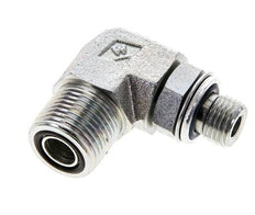 Raccord coudé 90° en acier zingué UN 13/16''-16 x G 1/4'' mâle ORFS 400 Bar - Hydraulique