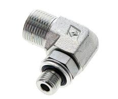 Raccord coudé 90° en acier zingué UN 13/16''-16 x G 1/4'' mâle ORFS 400 Bar - Hydraulique