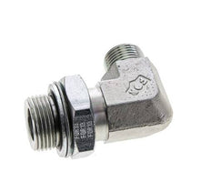 UN 13/16''-16 x G 3/4'' Male Zinc plated Steel 90 deg Elbow Fitting ORFS 400 Bar - Hydraulic