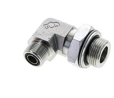 UN 13/16''-16 x G 3/4'' Male Zinc plated Steel 90 deg Elbow Fitting ORFS 400 Bar - Hydraulic