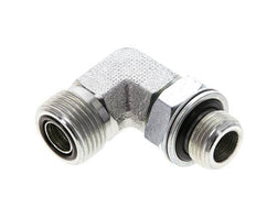 Raccord coudé 90° en acier zingué UN 13/16''-16 x G 3/8'' mâle ORFS 400 Bar - Hydraulique