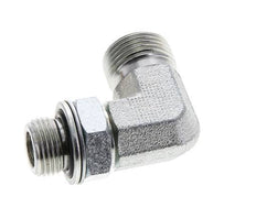 Raccord coudé 90° en acier zingué UN 13/16''-16 x G 3/8'' mâle ORFS 400 Bar - Hydraulique