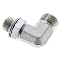 Raccord coudé 90° en acier zingué UN 13/16''-16 x G 3/8'' mâle ORFS 400 Bar - Hydraulique