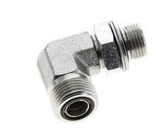 Raccord coudé 90° en acier zingué UN 13/16''-16 x G 3/8'' mâle ORFS 400 Bar - Hydraulique