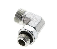 Raccord coudé 90° en acier zingué UN 13/16''-16 x G 3/8'' mâle ORFS 400 Bar - Hydraulique