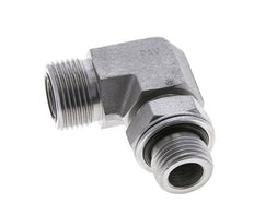 Raccord coudé 90° UNS 1''-14 x G 1/2'' mâle en acier zingué ORFS 400 Bar - Hydraulique