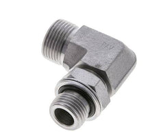 Raccord coudé 90° UNS 1''-14 x G 1/2'' mâle en acier zingué ORFS 400 Bar - Hydraulique