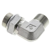 Raccord coudé 90° UNS 1''-14 x G 3/4'' mâle en acier zingué ORFS 400 Bar - Hydraulique