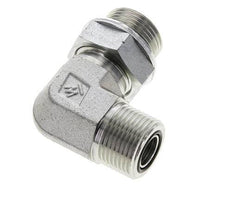 Raccord coudé 90° UNS 1''-14 x G 3/4'' mâle en acier zingué ORFS 400 Bar - Hydraulique