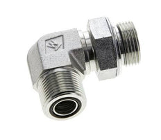 Raccord coudé 90° UNS 1''-14 x G 3/4'' mâle en acier zingué ORFS 400 Bar - Hydraulique