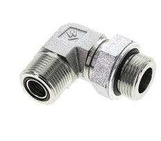 Raccord coudé 90° UNS 1''-14 x G 3/4'' mâle en acier zingué ORFS 400 Bar - Hydraulique