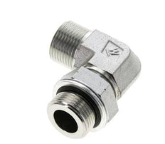 Raccord coudé 90° UNS 1''-14 x G 3/4'' mâle en acier zingué ORFS 400 Bar - Hydraulique