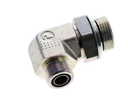 Raccord coudé 90° UNS 1''-14 x G 1'' mâle en acier zingué ORFS 315 Bar - Hydraulique