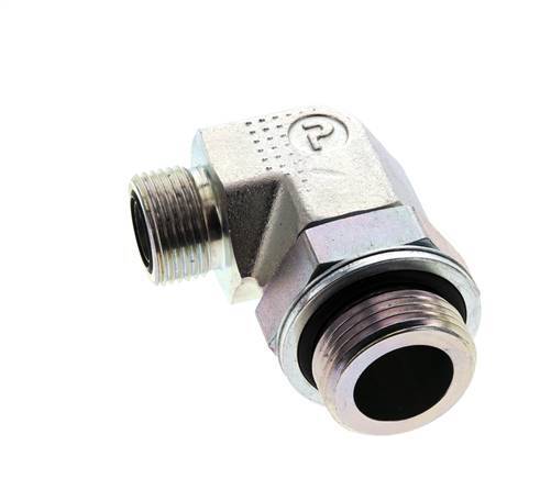 Raccord coudé 90° UNS 1''-14 x G 1'' mâle en acier zingué ORFS 315 Bar - Hydraulique