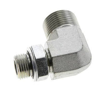 Raccord coudé 90° en acier zingué UN 1-3/16''-12 x G 1/2'' mâle ORFS 400 Bar - Hydraulique