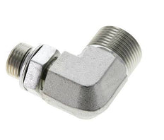 Raccord coudé 90° en acier zingué UN 1-3/16''-12 x G 1/2'' mâle ORFS 400 Bar - Hydraulique