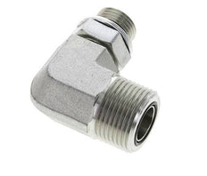 Raccord coudé 90° en acier zingué UN 1-3/16''-12 x G 1/2'' mâle ORFS 400 Bar - Hydraulique