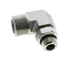 Raccord coudé 90° en acier zingué UN 1-3/16''-12 x G 1/2'' mâle ORFS 400 Bar - Hydraulique