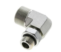 Raccord coudé 90° en acier zingué UN 1-3/16''-12 x G 1/2'' mâle ORFS 400 Bar - Hydraulique