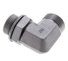 Raccord coudé 90° en acier zingué UN 1-7/16''-12 x G 1'' mâle ORFS 315 Bar - Hydraulique