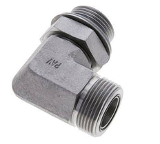 Raccord coudé 90° en acier zingué UN 1-7/16''-12 x G 1'' mâle ORFS 315 Bar - Hydraulique