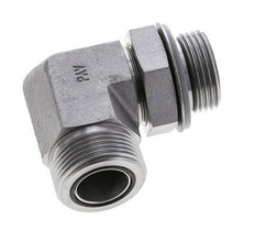 Raccord coudé 90° en acier zingué UN 1-7/16''-12 x G 1'' mâle ORFS 315 Bar - Hydraulique