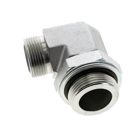 UN 1-7/16''-12 x G 1 1/4'' Male Zinc plated Steel 90 deg Elbow Fitting ORFS 250 Bar - Hydraulic