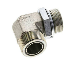 Raccord coudé 90° en acier zingué UN 1-11/16''-12 x G 1 1/4'' mâle ORFS 250 Bar - Hydraulique