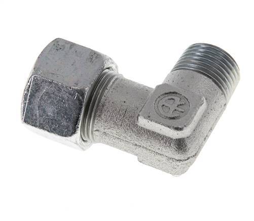 R 1/2'' Male x 16S Acier zingué Raccord coudé 90° 400 Bar DIN 2353