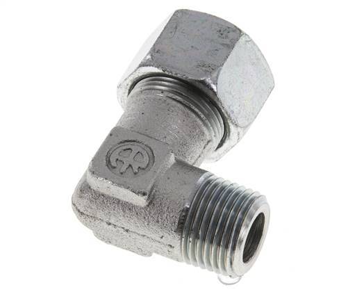 R 1/2'' Male x 16S Acier zingué Raccord coudé 90° 400 Bar DIN 2353