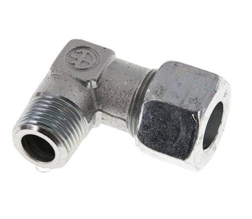 R 1/2'' Male x 16S Acier zingué Raccord coudé 90° 400 Bar DIN 2353