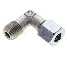 1/4'' NPT Male x 8L Zinc plated Steel 90 deg Elbow Cutting ring 315 Bar DIN 2353