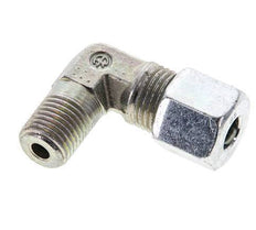 1/4'' NPT Male x 8S Zinc plated Steel 90 deg Elbow Cutting ring 630 Bar DIN 2353