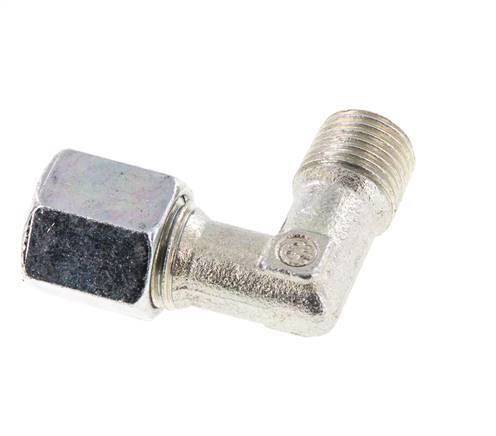 Raccord coudé R 1/4'' mâle x 6S en acier zingué à 90 degrés 630 Bar DIN 2353