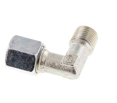 Raccord coudé R 1/4'' mâle x 6S en acier zingué à 90 degrés 630 Bar DIN 2353