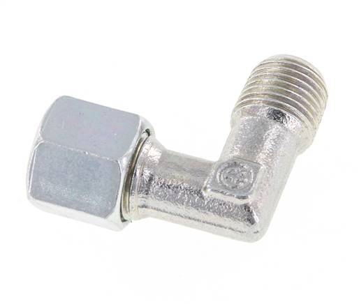 Raccord coudé 90° R 1/4'' mâle x 8L en acier zingué 315 Bar DIN 2353