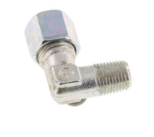 R 1/4'' Male x 8S Zinc plated Steel 90 deg Elbow Fitting 630 Bar DIN 2353