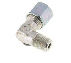 Raccord coudé R 1/4'' mâle x 8S en acier zingué à 90 degrés 630 Bar DIN 2353