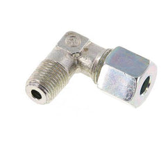 Raccord coudé R 1/4'' mâle x 8S en acier zingué à 90 degrés 630 Bar DIN 2353