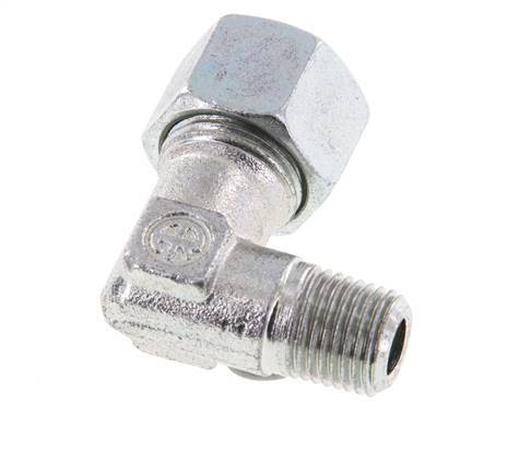 Raccord coudé 90° R 1/4'' mâle x 12L en acier zingué 315 Bar DIN 2353